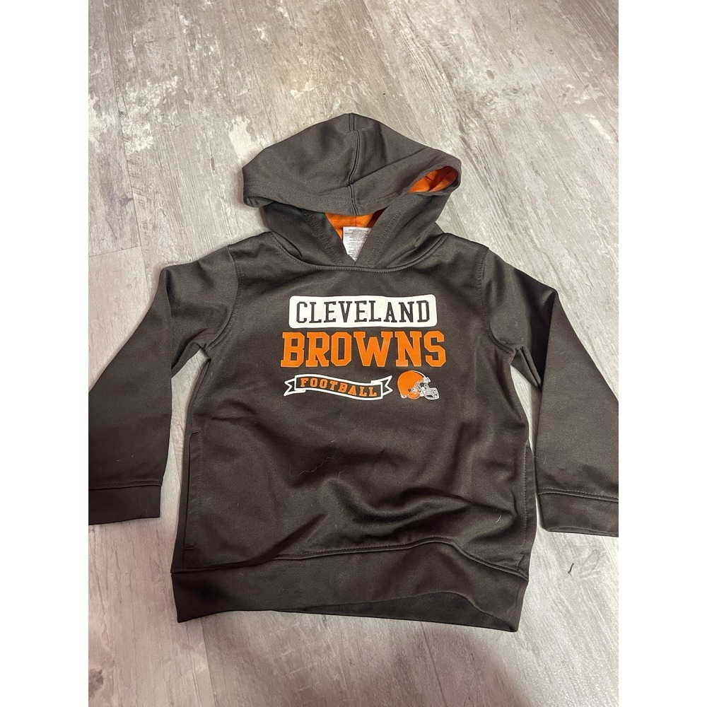 Cleveland Browns Hoodie Kids 4T‎ Brown Pullover NFL Football C-0075